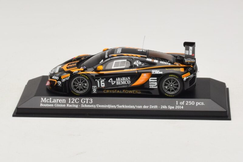 McLaren MP4-12C GT3 #16 Boutsen Racing Schmetz / Demirdjian 24 Hours of Spa 2014 Minichamps 1:43 437141316 Metalli