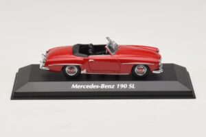 Mercedes 190 SL Punainen Maxichamps 1:43 940033131-O Metalli