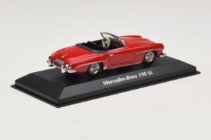 Mercedes 190 SL Punainen Maxichamps 1:43 940033131-O Metalli — kuva 2 / 4