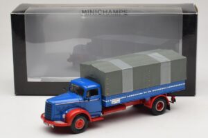 Mercedes L 315 Lava-auto Sininen Punainen Minichamps 1:43 439034420 Metalli — kuva 6 / 6
