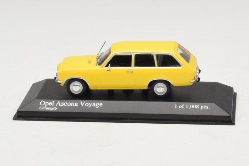 Opel Ascona A Voyage Keltainen Minichamps 1:43 Opel Ascona A Voyage Keltainen Minichamps 1:43 400045811 Metalli