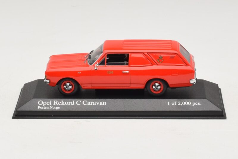 Opel Rekord Caravan Norwegian Post Minichamps 1:43 433046195 Metalli
