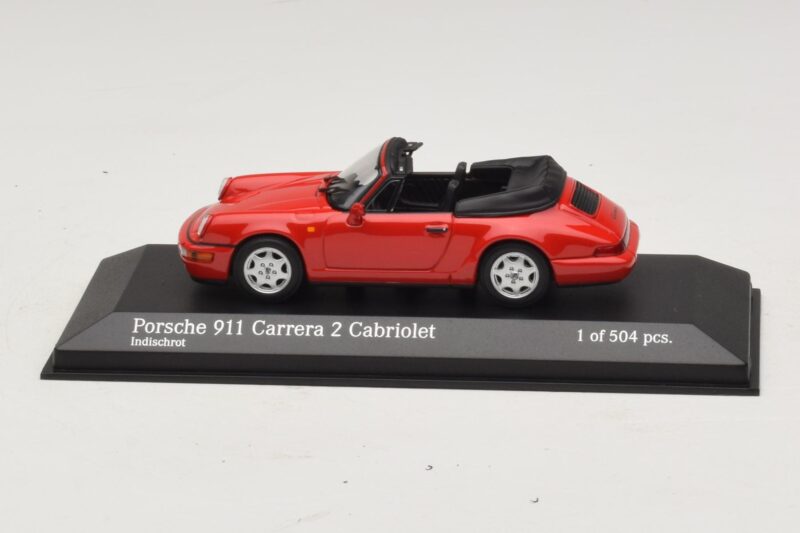 Porsche 911 964 Carrera 2 Cabriolet Punainen Minichamps 1:43 Porsche 911 964 Carrera 2 Cabriolet Punainen Minichamps 1:43 430067330 Metalli