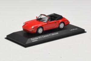Porsche 911 964 Carrera 2 Cabriolet Punainen Minichamps 1:43 430067330 Metalli — kuva 2 / 4