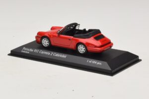 Porsche 911 964 Carrera 2 Cabriolet Punainen Minichamps 1:43 430067330 Metalli — kuva 3 / 4