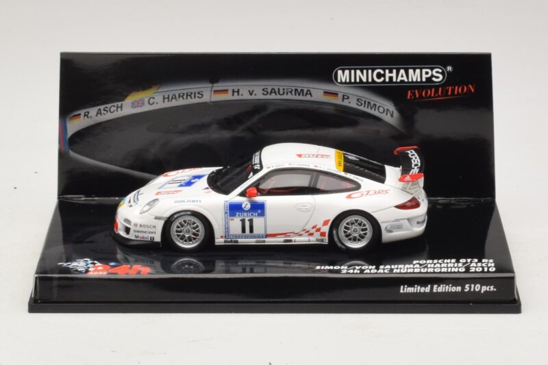 Porsche 911 997 GT3 RS #11 24 Hours Nurburgring 2010 Minichamps 1:43 437106711 Metalli