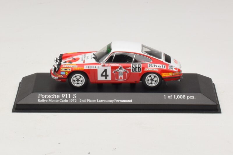 Porsche 911 S #4 G. Larrousse / J-C. Perramond 2nd Place Rally Monte Carlo 1972 Minichamps 1:43 Porsche 911 S #4 G. Larrousse / J-C. Perramond 2nd Place Rally Monte Carlo 1972 Minichamps 1:43 400726804 Metalli