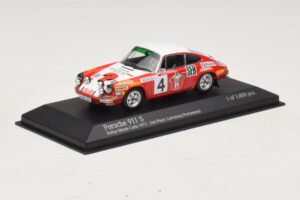Porsche 911 S #4 G. Larrousse / J-C. Perramond 2nd Place Rally Monte Carlo 1972 Minichamps 1:43 400726804 Metalli — kuva 2 / 4