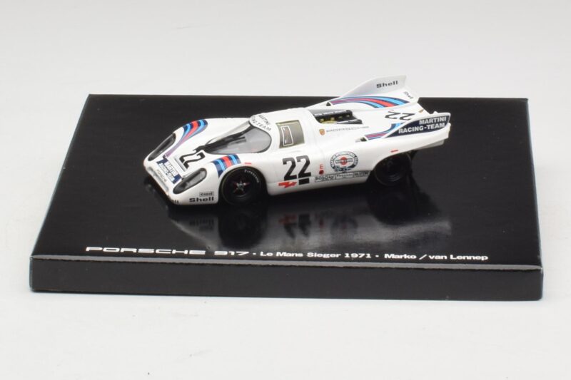 Porsche 917K #22 H. Marko / G. van Lennep Martini Racing 24 Hours of Le Mans Voittaja 1971 Kasetti-Editio Minichamps 1:43 WAP