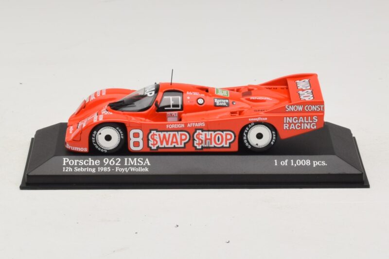 Porsche 962 IMSA #8 A.J. Foyt / B. Wollek 12 Hours of Sebring 1985 Minichamps 1:43 400856508 Metalli