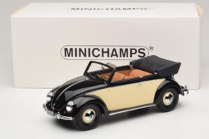 Volkswagen Beetle Avoauto Musta Kerma Minichamps 1:18 107054131 Hartsi — kuva 6 / 6