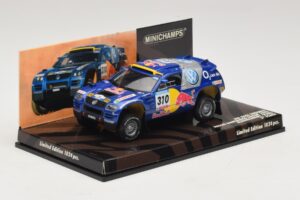 Volkswagen Race Touareg Red Bull #310 J. Kleinschmidt / F. Pons Dakar Rally 2005 Minichamps 1:43 436055310 Metalli — kuva 2 / 5
