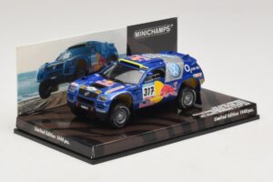 Volkswagen Race Touareg Red Bull #317 Gordon / von Zitzewitz Dakar Rally 2005 Minichamps 1:43 436055317 Metalli — kuva 2 / 5