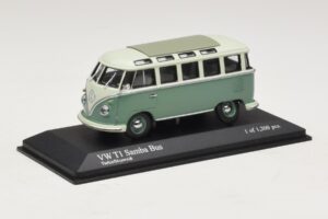 Volkswagen T1 Samba Bus Turkoosinsininen Valkoinen Minichamps 1:43 430052306 Metalli — kuva 2 / 4