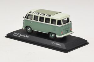 Volkswagen T1 Samba Bus Turkoosinsininen Valkoinen Minichamps 1:43 430052306 Metalli — kuva 3 / 4