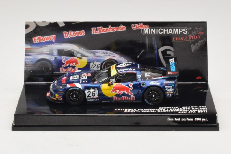 Chevrolet Corvette Z06.R GT3 Callaway Competition #26 Bouvy / Coens 24 Hours of Spa 2011 Minichamps 1:43 Chevrolet Corvette Z06.R GT3 Callaway Competition #26 Bouvy / Coens 24 Hours of Spa 2011 Minichamps 1:43 437111426 Metalli