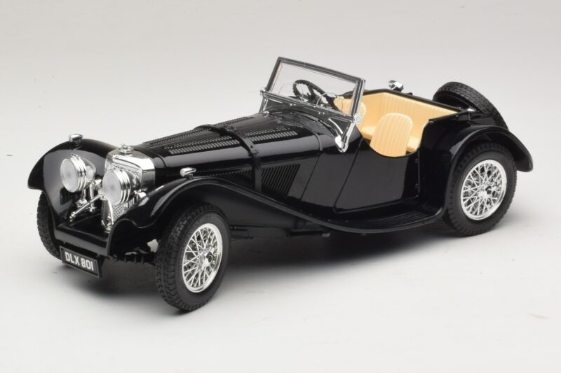 Jaguar SS100 Roadster Musta Bburago 1:18 3006-M3 Metalli