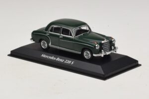 Mercedes 220 S W180 Tummanvihreä Maxichamps 1:43 940033001 Metalli — kuva 3 / 5