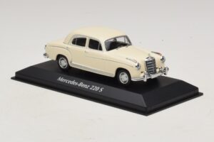 Mercedes 220 S W180 Valkoinen Maxichamps 1:43 940033000 Metalli — kuva 3 / 5