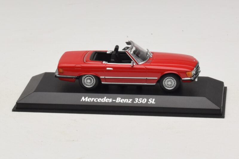 Mercedes 350 SL R107 Punainen Maxichamps 1:43 940033432 Metalli