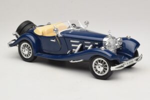 Mercedes 500K Roadster Sininen Bburago 1:20 3070 Metalli — kuva 6 / 8