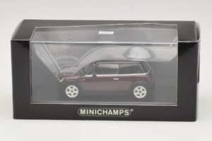Mini Cooper S R53 Tummanpunainen Mustalla Katolla Minichamps 1:43 MINI028 Metalli — kuva 5 / 5