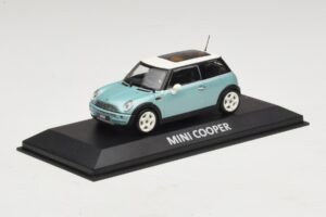 Mini Cooper S R53 Vaaleansininen Metallic Panoraamakatolla Minichamps 1:43 MINI018 Metalli — kuva 2 / 4