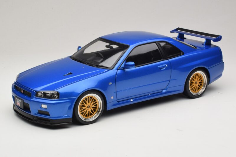 Nissan Skyline GT-R R34 V-Spec II Sininen Metallinen BBS Vanteet KK-Scale 1:12 KKDC120211-2 Metalli