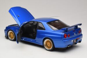 Nissan Skyline GT-R R34 V-Spec II Sininen Metallinen BBS Vanteet KK-Scale 1:12 KKDC120211-2 Metalli — kuva 5 / 8