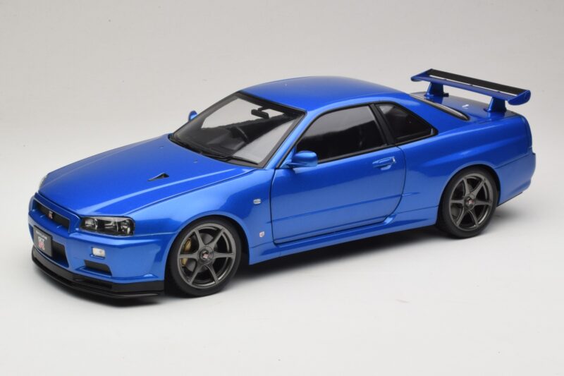 Nissan Skyline GT-R R34 V-Spec II Sininen Metallinen OEM Vanteet KK-Scale 1:12 KKDC120211-1 Metalli