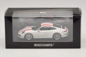 Porsche 911 991.1 R Valkoinen Punaisilla Raidoilla Minichamps 1:43 410066220 Metalli — kuva 6 / 6